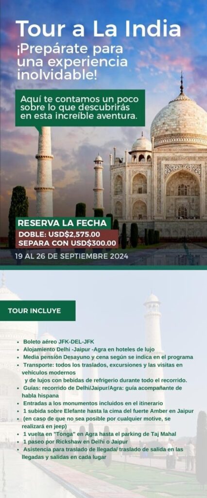 A poster with two pictures of the taj mahal.